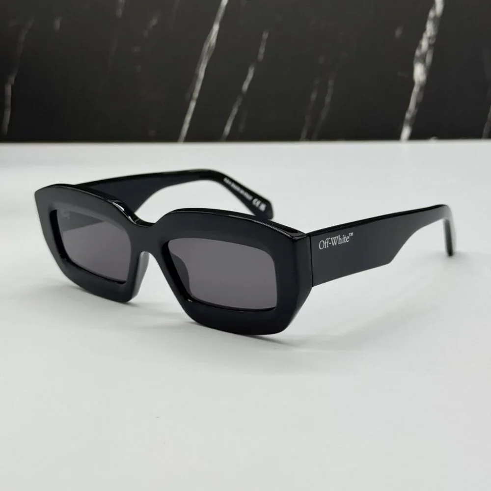NEW OFF-WHITE OERI138 CHARLOTTE 1007 SUNGLASSES UNISEX BLACK SQUARE EYEWEAR